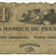 Monnaie, Vingt chelins, La Banque du Peuple, 1854, Musée McCord, M16638-P1